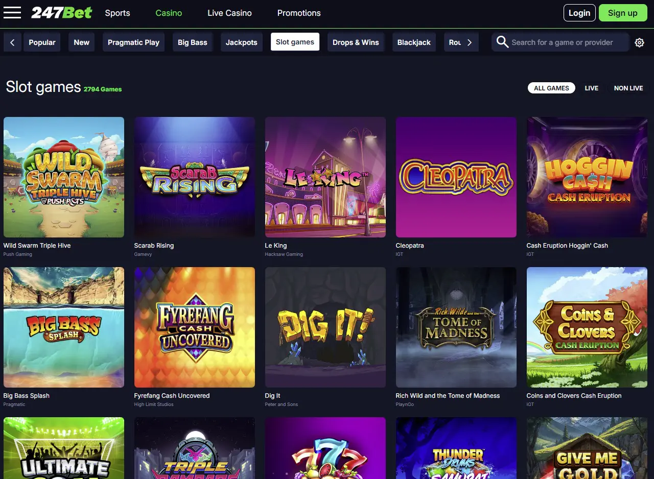 247Bet casino games 247bet