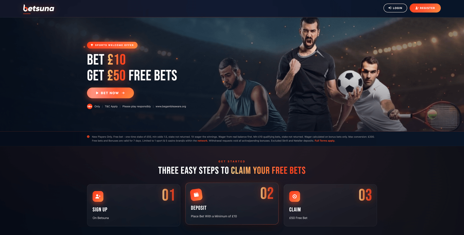 Betsuna Casino landing page