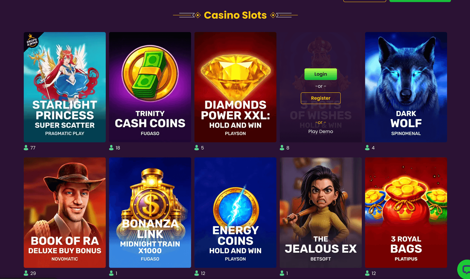 Bizzocasino slots