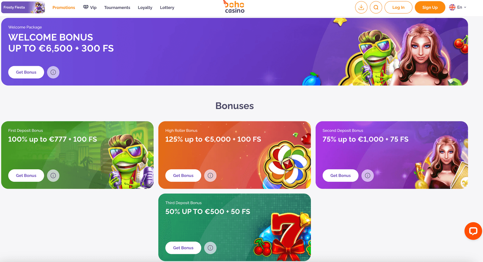 Boho  casino bonuses