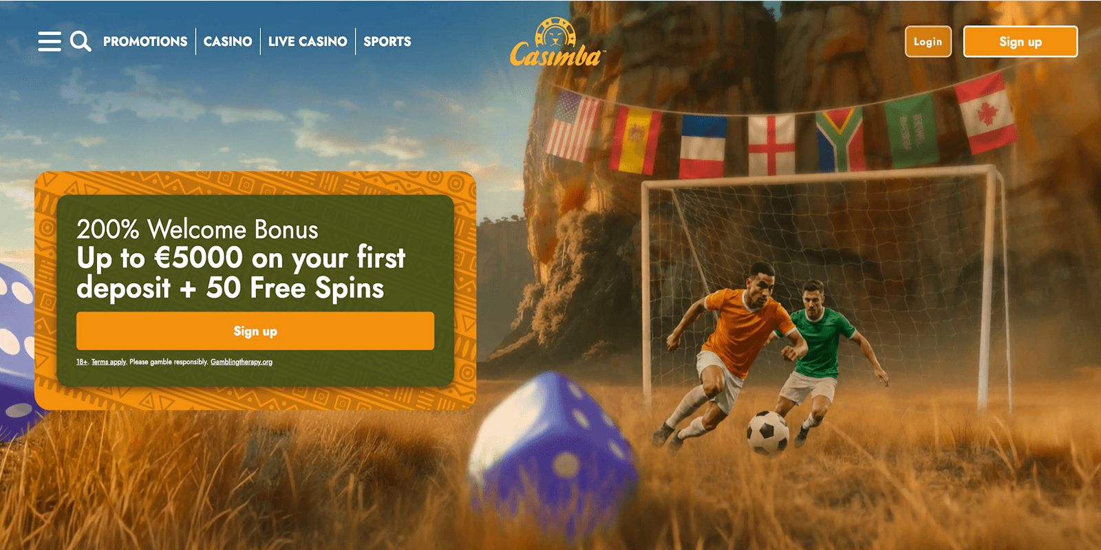 Casimba Casino home page