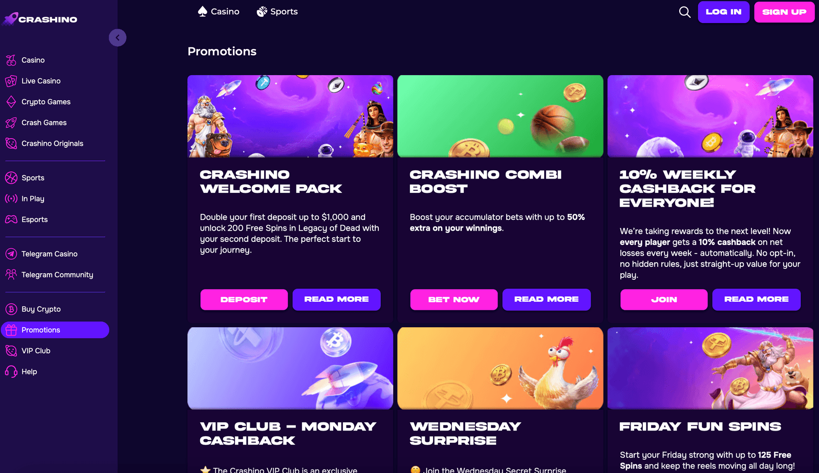 Crashino Casino casino bonuses