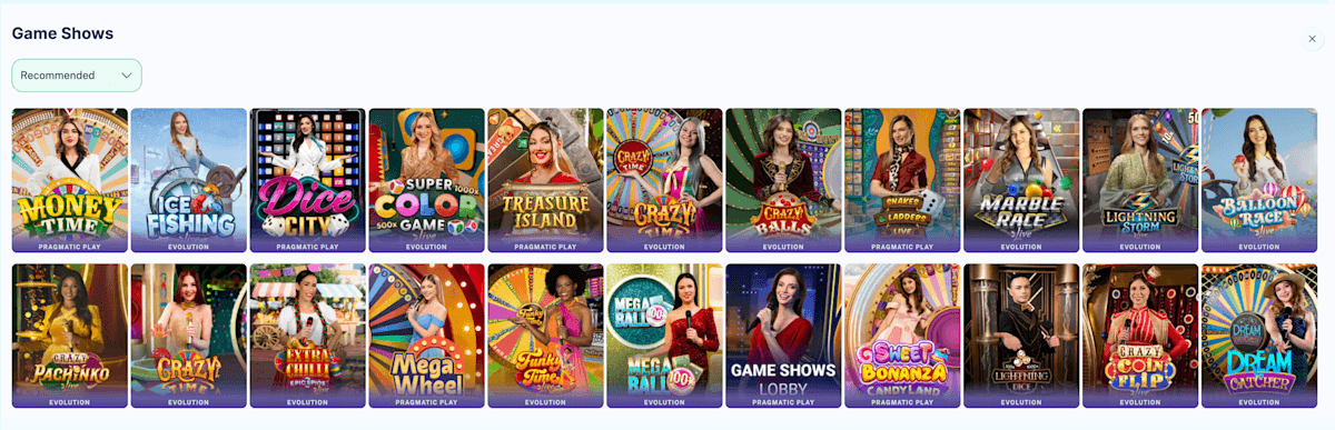 Dailyspins Casino game shows