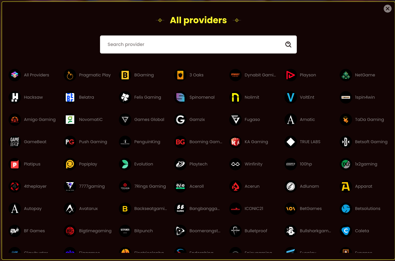 Dragonslots Casino casino providers