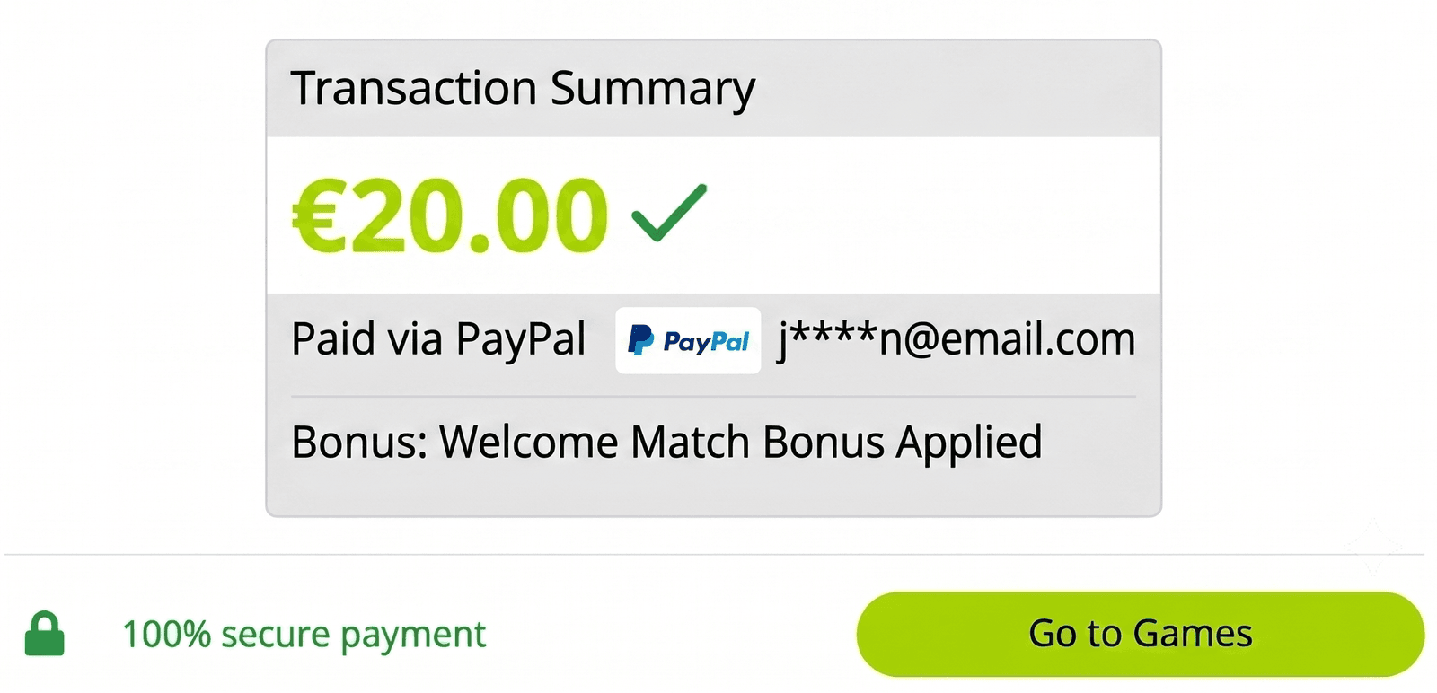 Dream Vegas Casino deposit successful