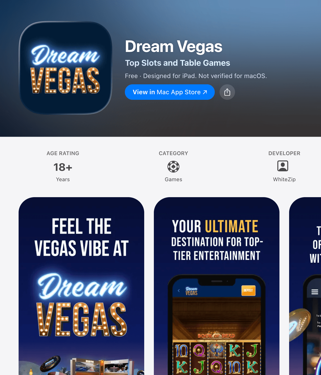 Dream Vegas Casino mobile app