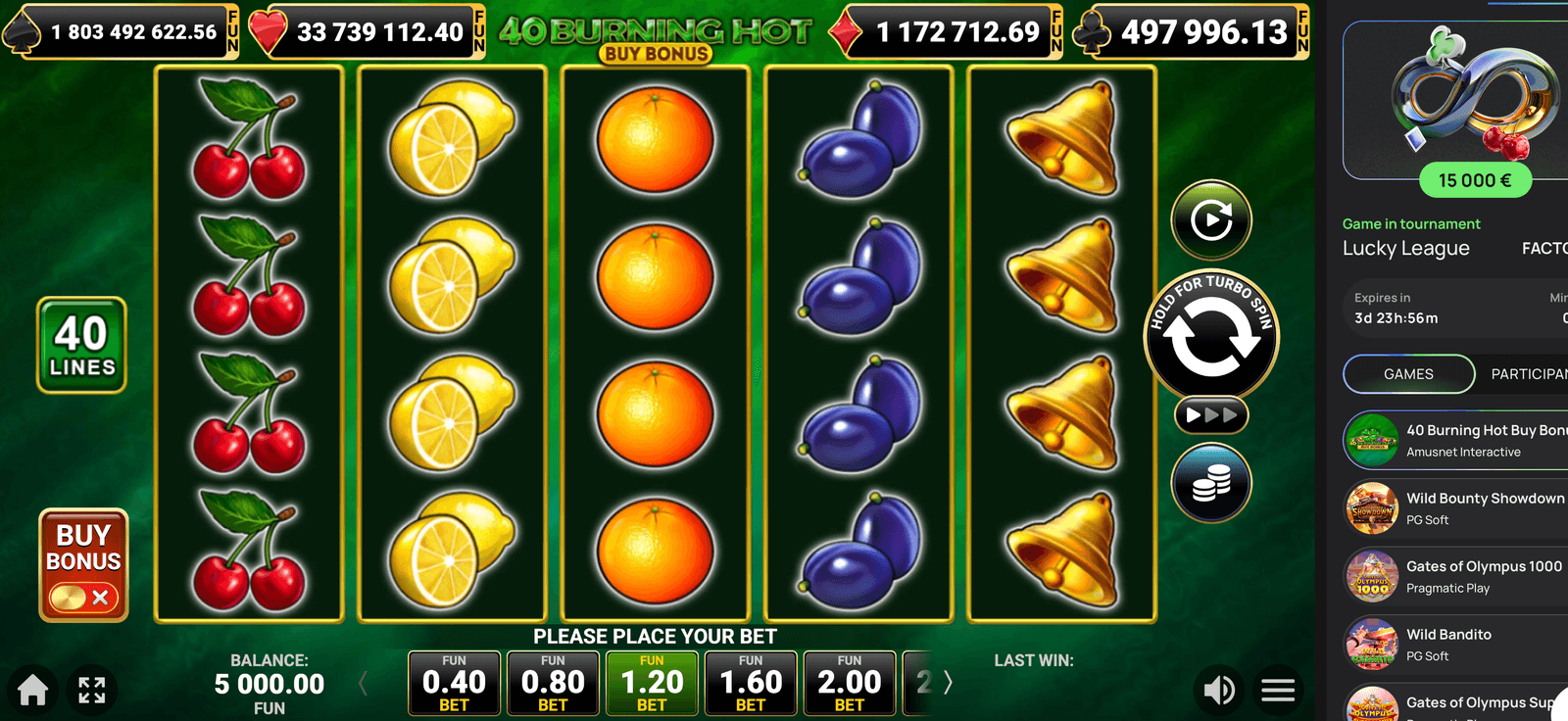 Flagman 40 burning hot buy bonus