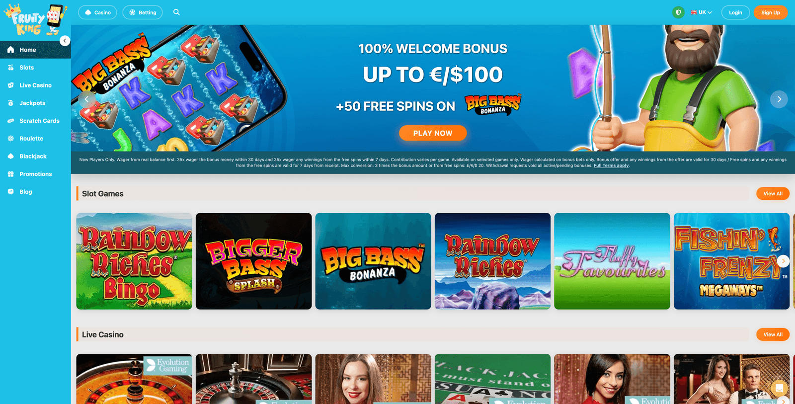 Fruity King home page