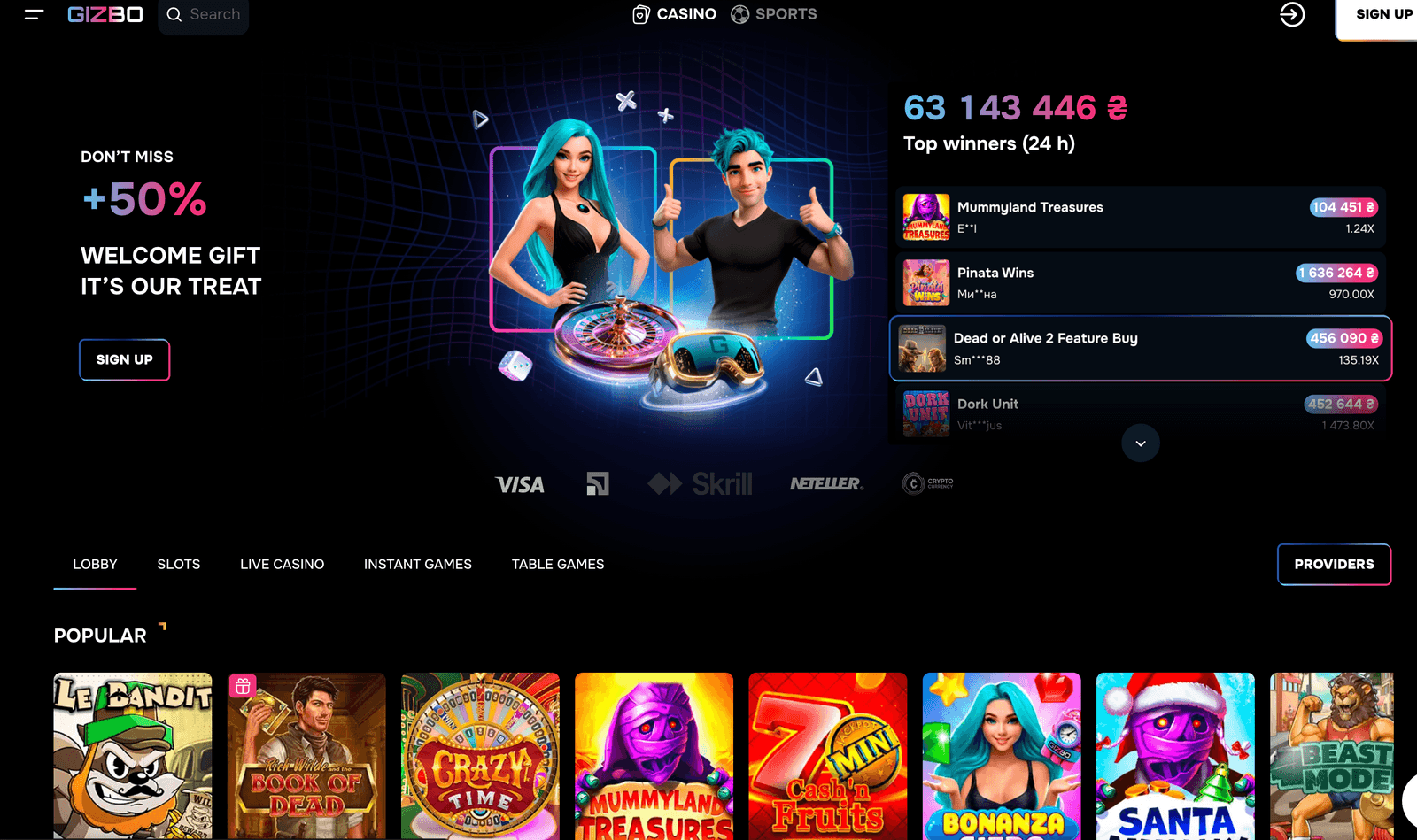 Gizbo casino online