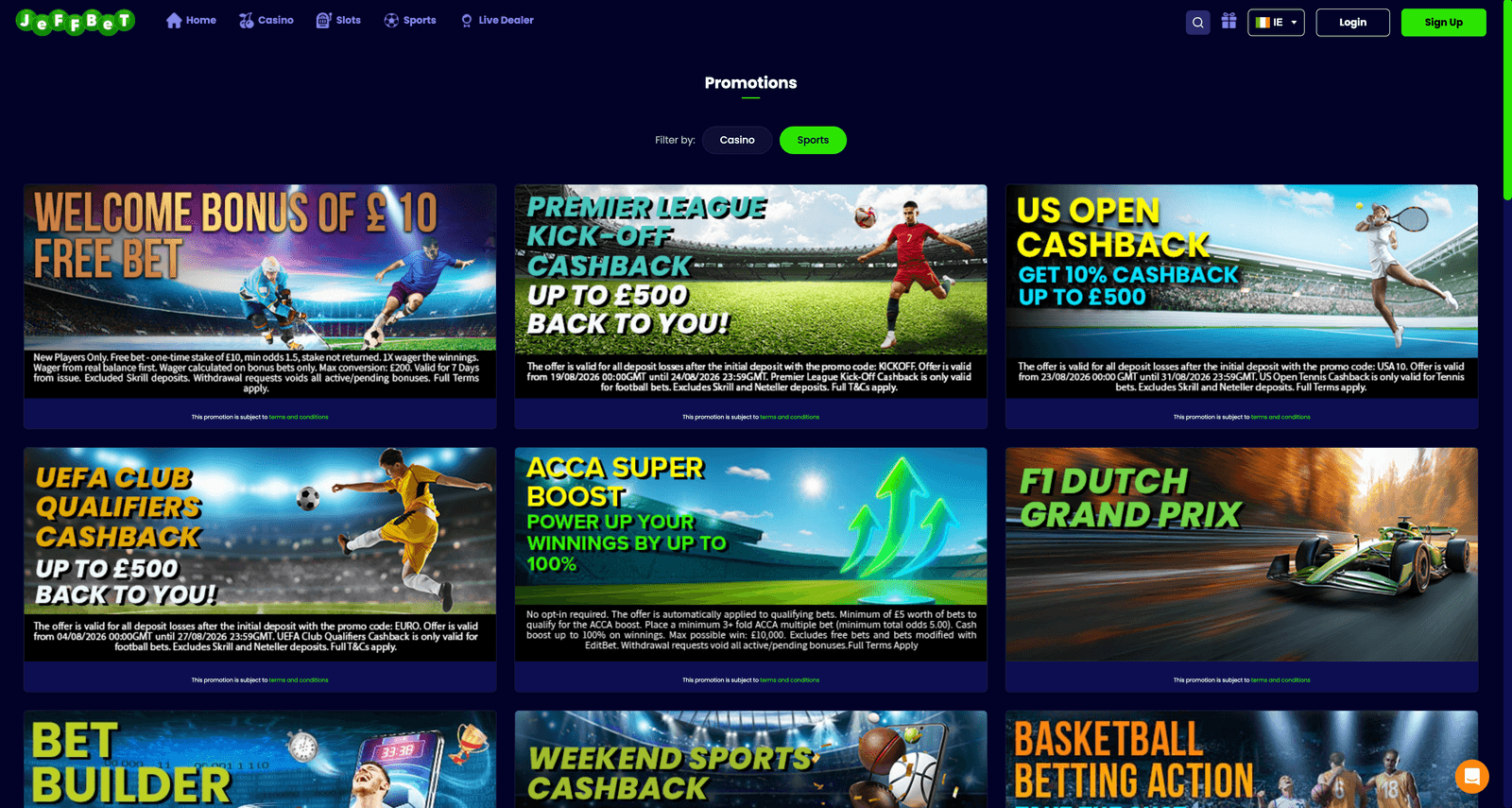 JeffBet sports promotions