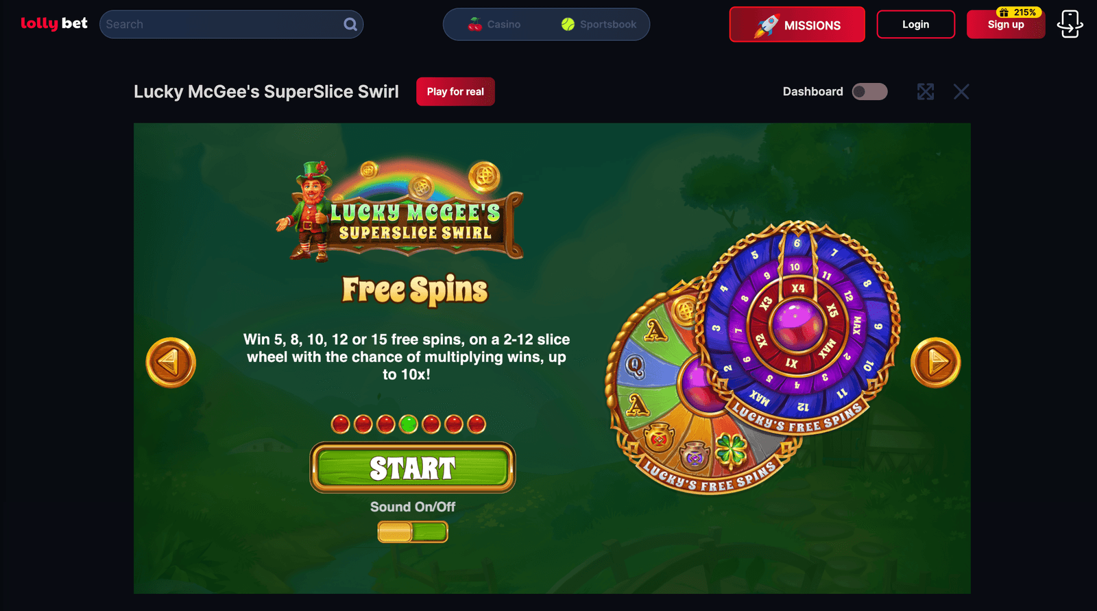 LollyBet lucky mcgee s superslice swirl