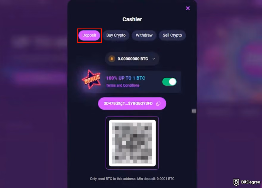 Metaspins Casino app cashier