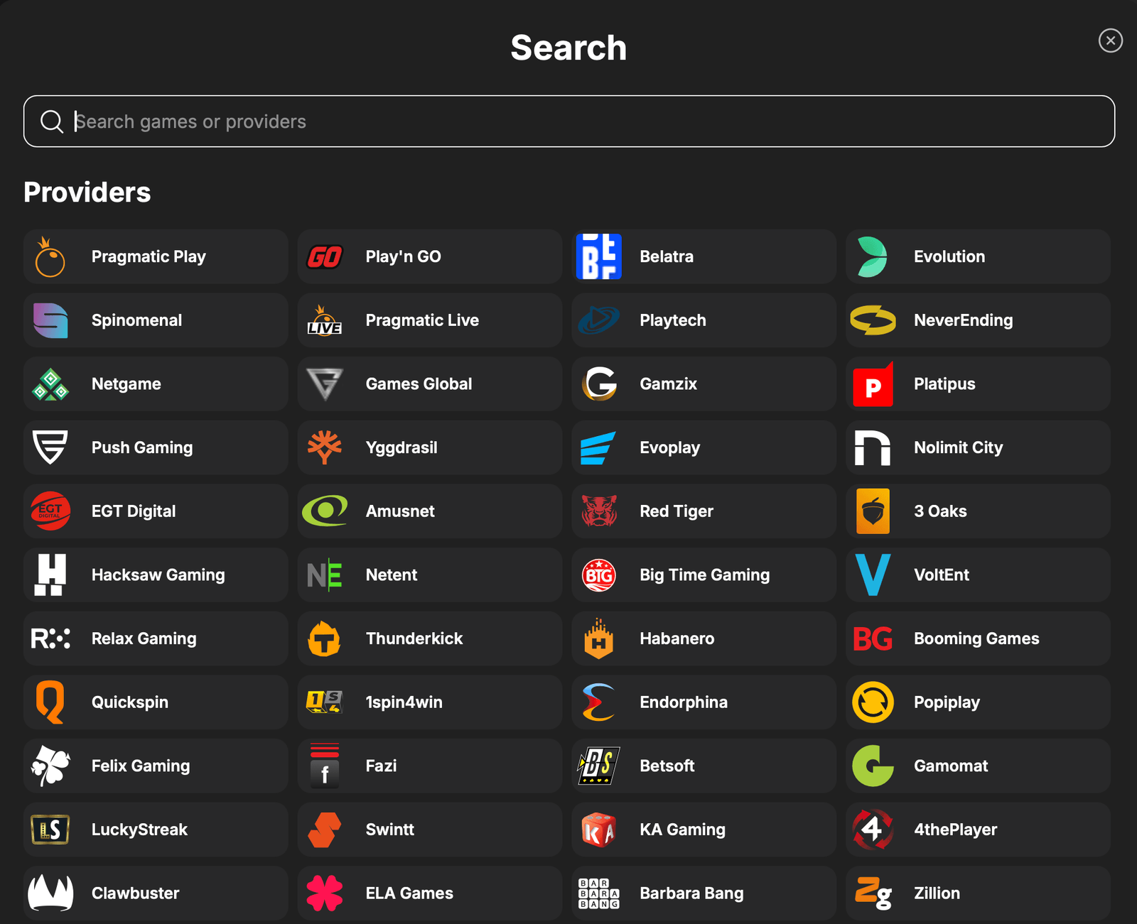Needforspin Casino spin providers