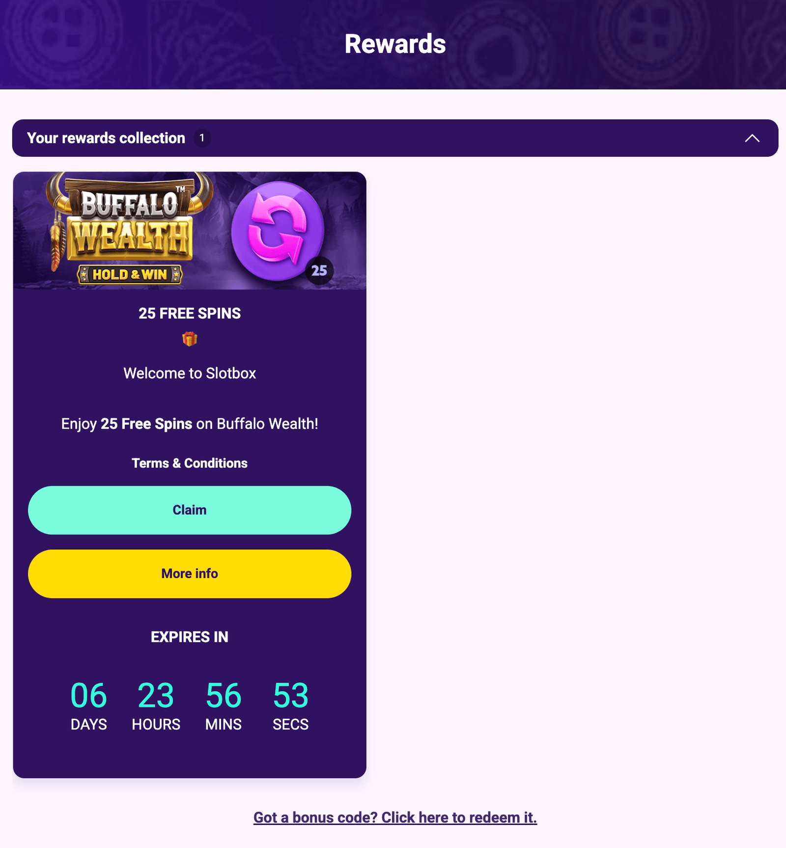 Slotbox rewards