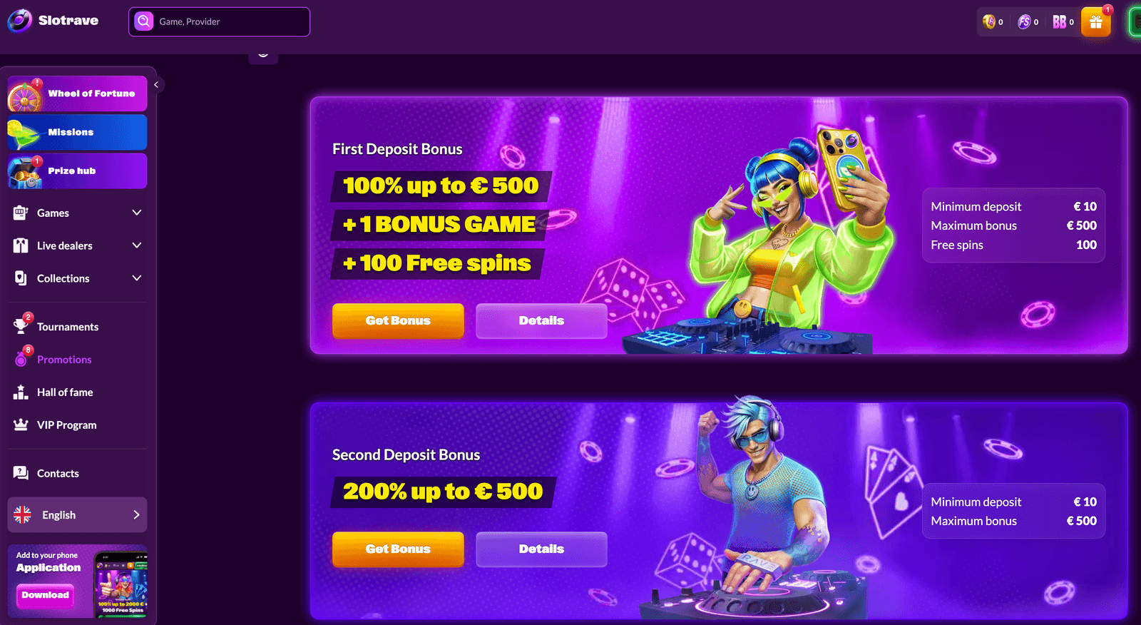 Slotrave Casino casino bonuses