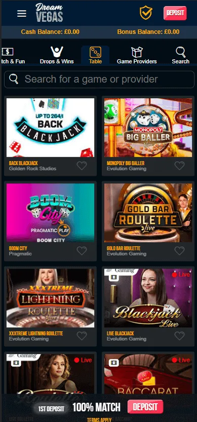 Vegas Mobile Casino dream vegas casino mobile preview