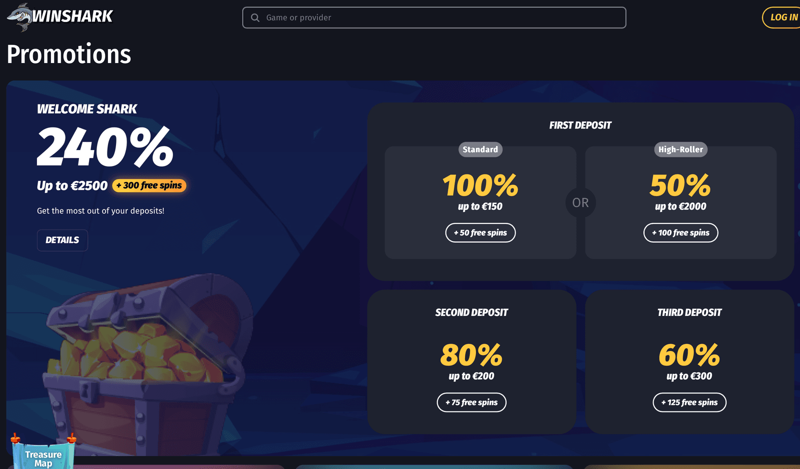 Winshark casino bonuses