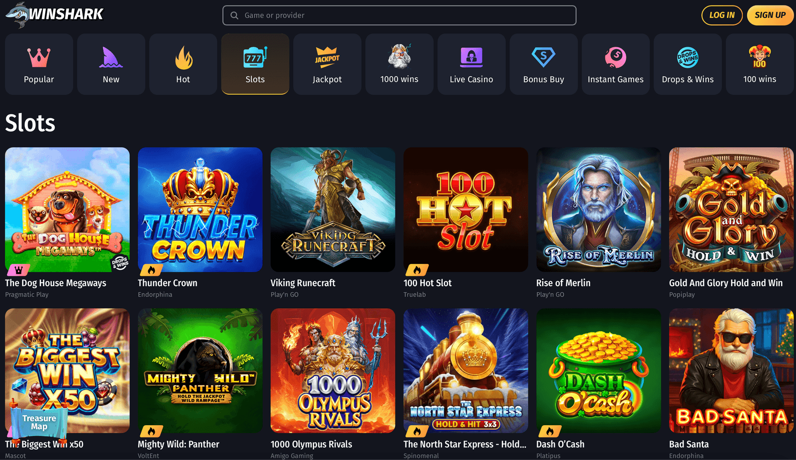 Winshark casino online slot