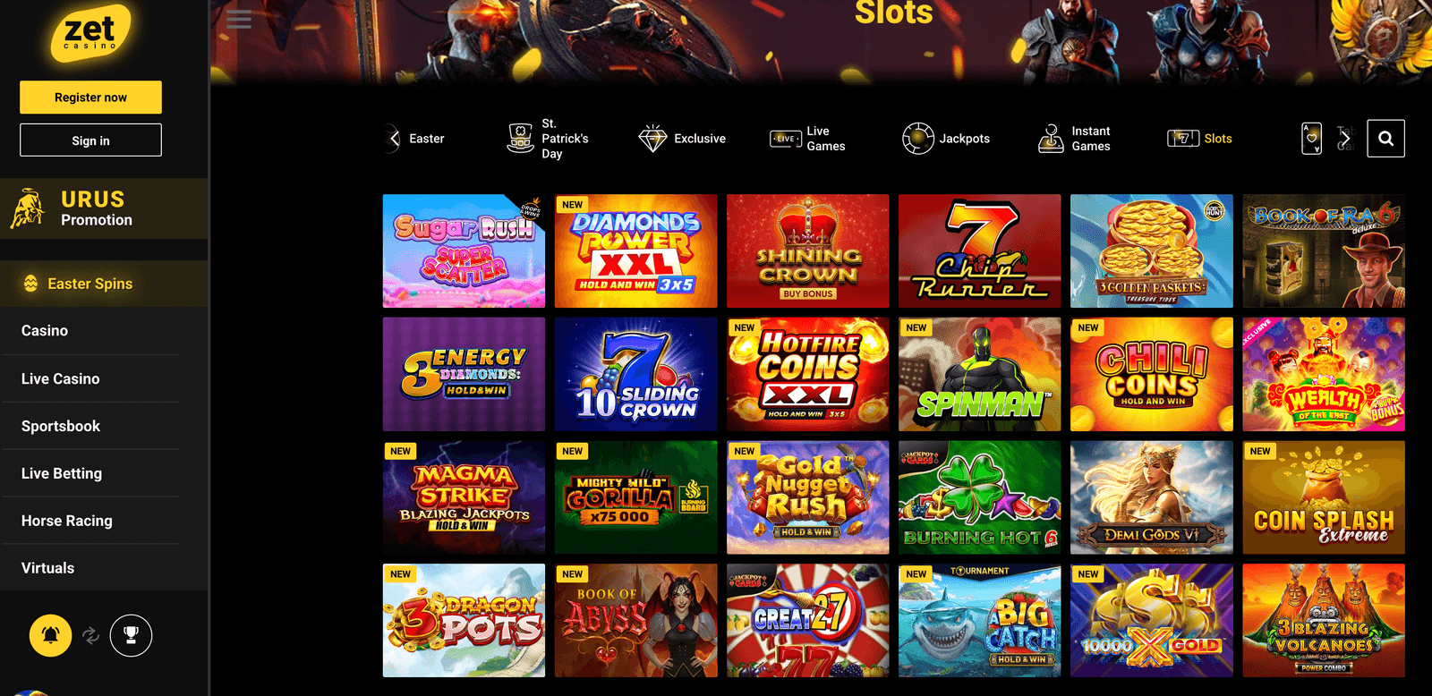 Zet Casino slots