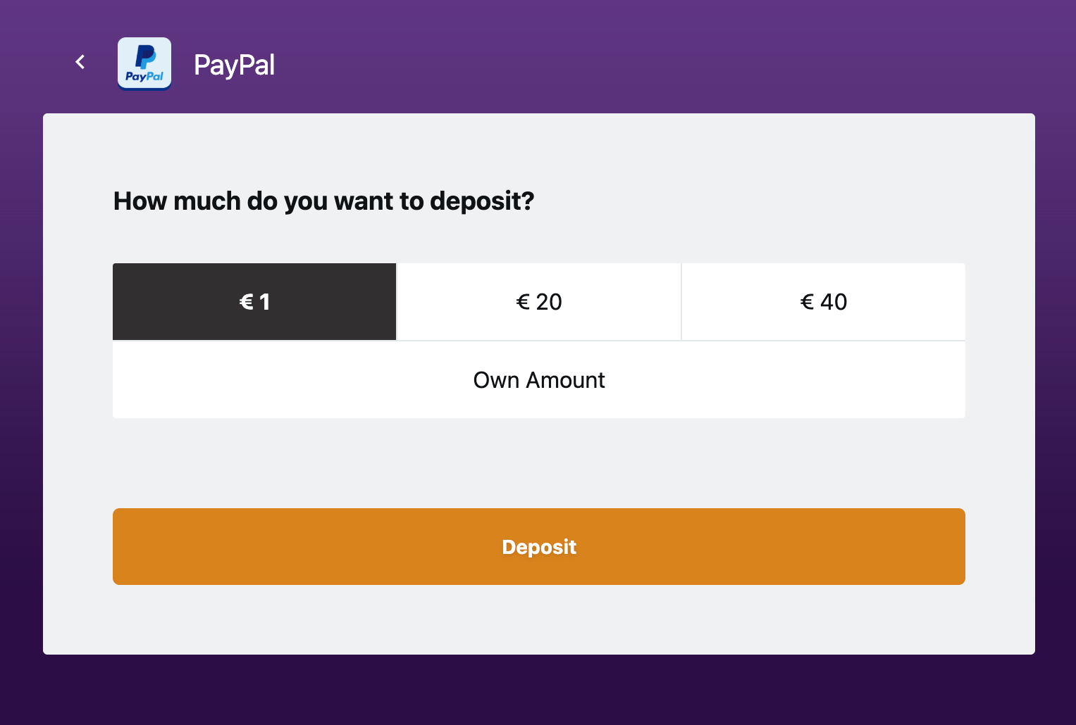 Zodiac €1 deposit option